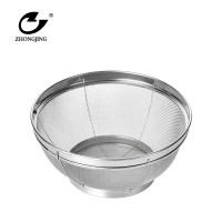 Round width rim stainless steel fine mesh deep rice strainer basket