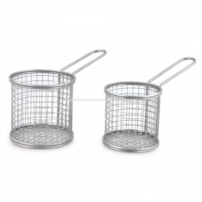 Round Wire Serving Basket With Electro Polish