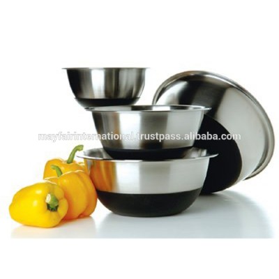 Stainless Steel Deep Mixing Bowl With Black Anti Skid