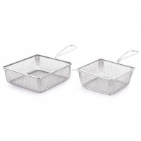 Square Mini Serving Basket With Electro Polish